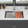 33-inch Undermount Single Bowl Workstation Stainless Steel Kitchen Sink built-in Two-Ledge