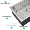 33-inch Undermount Single Bowl Workstation Stainless Steel Kitchen Sink built-in Two-Ledge