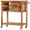 Kitchen Trolley 31.5"x17.7"x35.8" Solid Wood Acacia