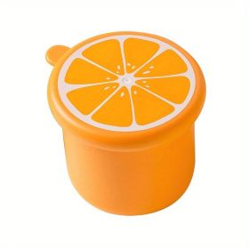 1pc Ice Cube Mold Freeze Ice Tray Silicone Ice Box Food Grade Food Supplement Refrigerator Tool Freezing Household Small Box With Lid (Material: Silicone+PE, Color: Orange)