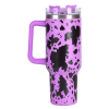 40 oz large capacity vacuum cup 304 Double layer vacuum Stainless Steel Ice Master Cup 5D Print Light Purple grain Travel Cup Sports Car Cup handle li